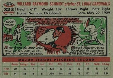 Willard Schmidt  baseball card collectible - Main Image 2