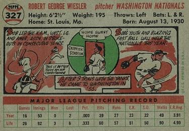 Bob Wiesler  baseball card collectible - Main Image 2