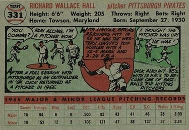 Dick Hall  baseball card collectible - Main Image 2