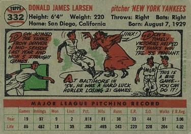 Don Larsen  baseball card collectible - Main Image 2