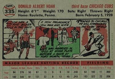 Don Hoak  baseball card collectible - Main Image 2