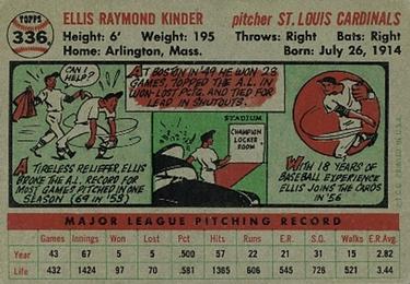 Ellis Kinder  baseball card collectible - Main Image 2