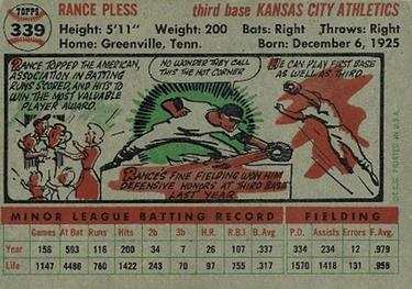 Rance Pless  baseball card collectible - Main Image 2