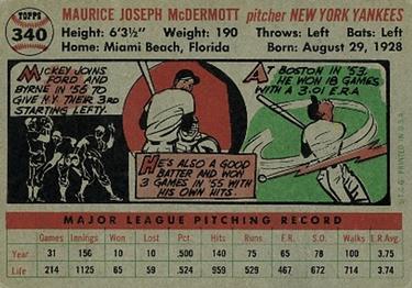 Mickey McDermott  baseball card collectible - Main Image 2