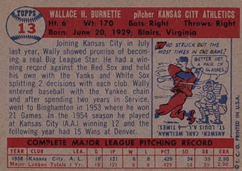 Wally Burnette  baseball card collectible - Main Image 2