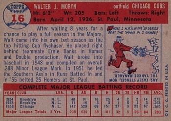 Walt Moryn  baseball card collectible - Main Image 2