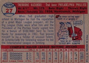 Ted Kazanski  baseball card collectible - Main Image 2