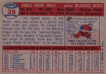Gene Conley  baseball card collectible - Main Image 2