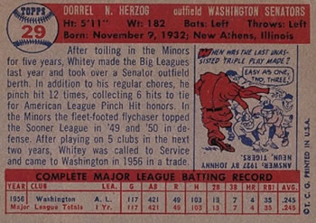 Whitey Herzog  baseball card collectible - Main Image 2