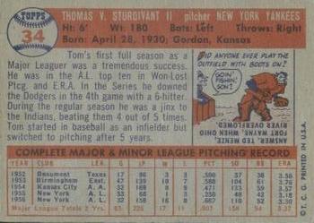 Tom Sturdivant  baseball card collectible - Main Image 2