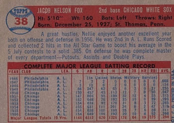 Nellie Fox  baseball card collectible - Main Image 2