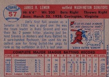 Jim Lemon  baseball card collectible - Main Image 2