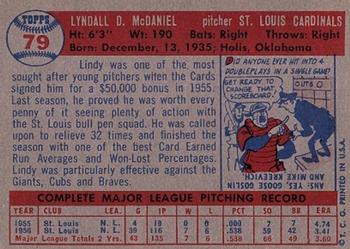 Lindy McDaniel  baseball card collectible - Main Image 2