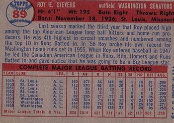 Roy Sievers  baseball card collectible - Main Image 2