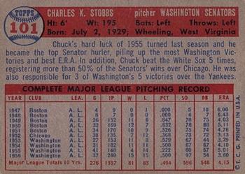 Chuck Stobbs  baseball card collectible - Main Image 2