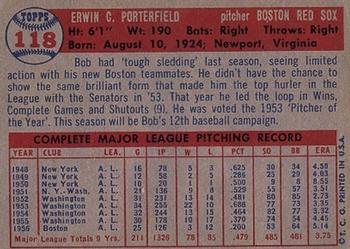 Bob Porterfield  baseball card collectible - Main Image 2