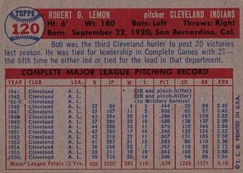 Bob Lemon  baseball card collectible - Main Image 2