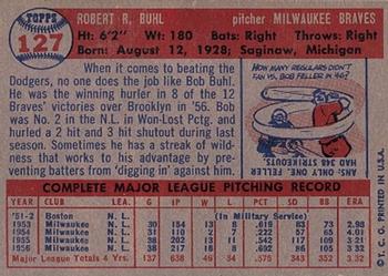 Bob Buhl  baseball card collectible - Main Image 2