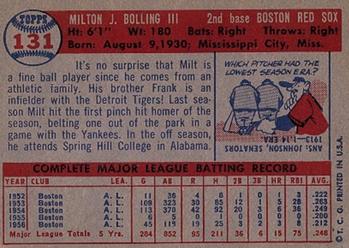 Milt Bolling  baseball card collectible - Main Image 2