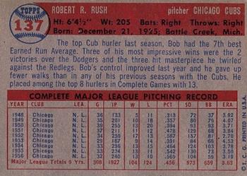 Bob Rush  baseball card collectible - Main Image 2