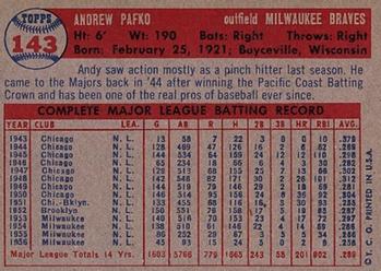 Andy Pafko  baseball card collectible - Main Image 2