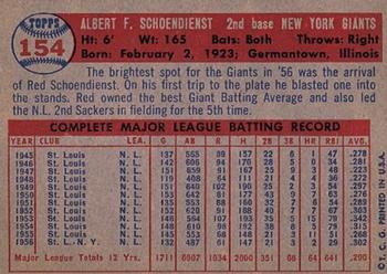 Red Schoendienst  baseball card collectible - Main Image 2