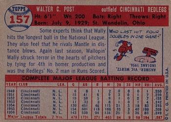 Wally Post  baseball card collectible - Main Image 2