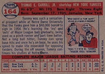 Tommy Carroll  baseball card collectible - Main Image 2