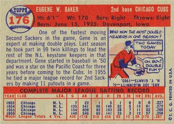 Gene Baker  baseball card collectible - Main Image 2