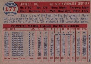 Eddie Yost  baseball card collectible - Main Image 2