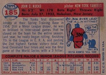 Johnny Kucks  baseball card collectible - Main Image 2