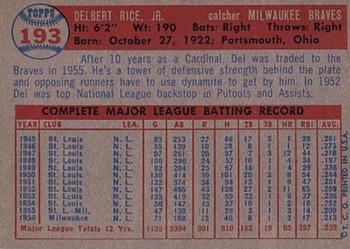 Del Rice  baseball card collectible - Main Image 2