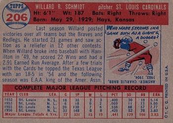 Willard Schmidt  baseball card collectible - Main Image 2