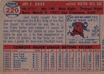 Jackie Jensen  baseball card collectible - Main Image 2