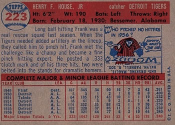 Frank House  baseball card collectible - Main Image 2
