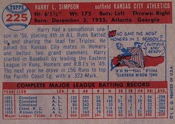 Harry Simpson  baseball card collectible - Main Image 2