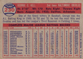 George Kell  baseball card collectible - Main Image 2