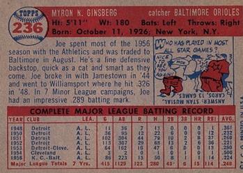 Joe Ginsberg  baseball card collectible - Main Image 2