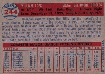 Billy Loes  baseball card collectible - Main Image 2