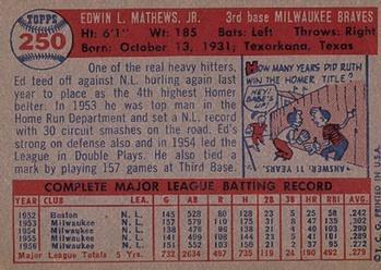 Ed Mathews  baseball card collectible - Main Image 2