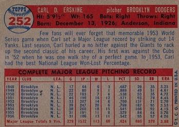 Carl Erskine  baseball card collectible - Main Image 2