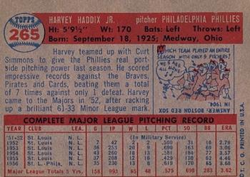 Harvey Haddix  baseball card collectible - Main Image 2