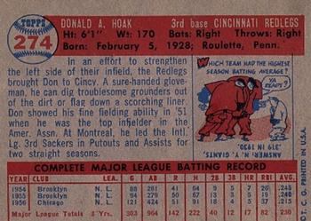 Don Hoak  baseball card collectible - Main Image 2