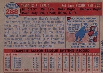 Ted Lepcio  baseball card collectible - Main Image 2