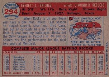 Rocky Bridges  baseball card collectible - Main Image 2