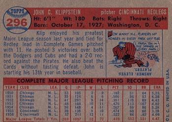 Johnny Klippstein  baseball card collectible - Main Image 2