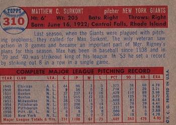 Max Surkont  baseball card collectible - Main Image 2