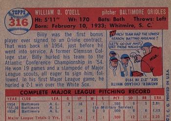 Billy O’Dell  baseball card collectible - Main Image 2