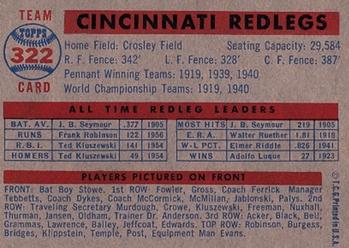 Cincinnati Redlegs  baseball card collectible - Main Image 2