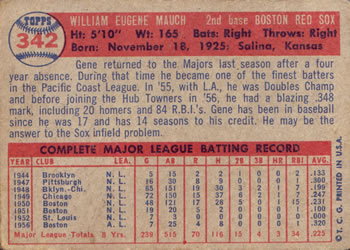 Gene Mauch  baseball card collectible - Main Image 2